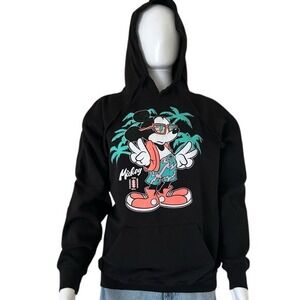 Disney x Neff Mickey Mouse Black Long Sleeve Peace sign Graphic Hoodie Size M